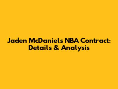 Jaden McDaniels' NBA Contract: Details & Analysis