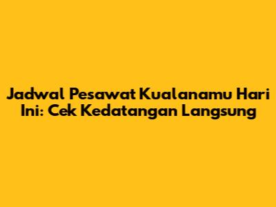 Jadwal Pesawat Kualanamu Hari Ini: Cek Kedatangan Langsung