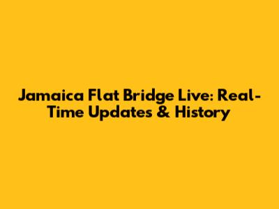 Jamaica Flat Bridge Live: Real-Time Updates & History