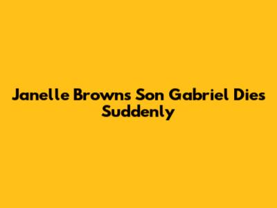 Janelle Brown's Son Gabriel Dies Suddenly