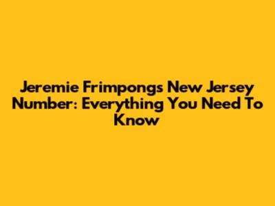 Jeremie Frimpong's New Jersey Number: Everything You Need To Know