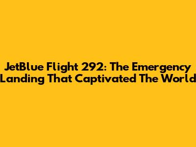 JetBlue Flight 292: The Emergency Landing That Captivated The World