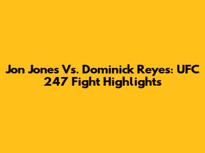 Jon Jones Vs. Dominick Reyes: UFC 247 Fight Highlights