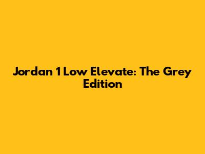 Jordan 1 Low Elevate: The Grey Edition