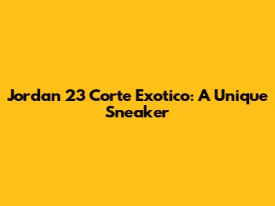 Jordan 23 Corte Exotico: A Unique Sneaker