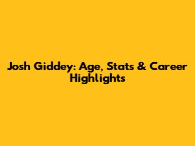 Josh Giddey: Age, Stats & Career Highlights