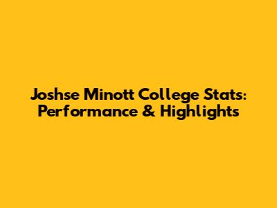 Joshse Minott College Stats: Performance & Highlights