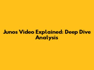 Juno's Video Explained: Deep Dive Analysis