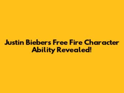 Justin Bieber's Free Fire Character Ability Revealed!