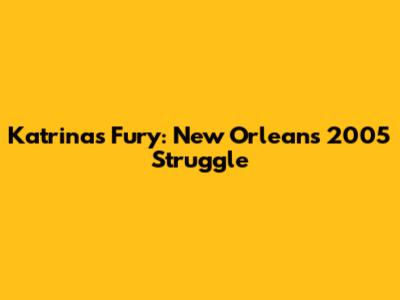 Katrina's Fury: New Orleans' 2005 Struggle