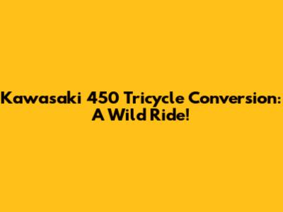 Kawasaki 450 Tricycle Conversion: A Wild Ride!