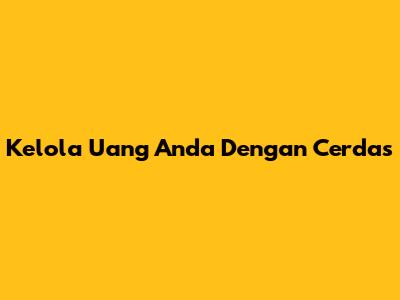 Kelola Uang Anda Dengan Cerdas