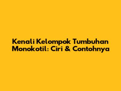 Kenali Kelompok Tumbuhan Monokotil: Ciri & Contohnya
