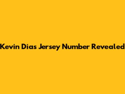 Kevin Dias' Jersey Number Revealed