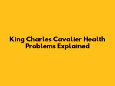 King Charles Cavalier Health Problems Explained