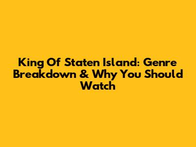 King Of Staten Island: Genre Breakdown & Why You Should Watch