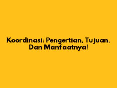 Koordinasi: Pengertian, Tujuan, Dan Manfaatnya!
