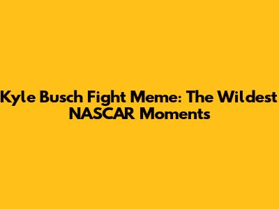 Kyle Busch Fight Meme: The Wildest NASCAR Moments