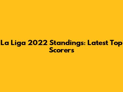 La Liga 2022 Standings: Latest Top Scorers