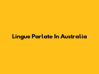 Lingue Parlate In Australia