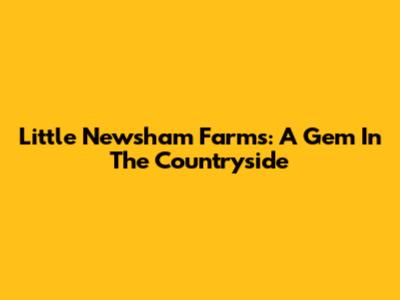 Little Newsham Farms: A Gem In The Countryside
