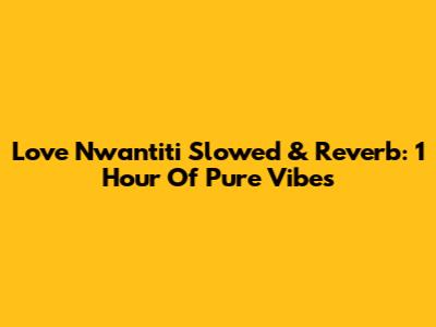 Love Nwantiti Slowed & Reverb: 1 Hour Of Pure Vibes