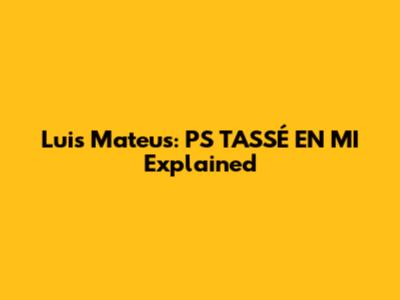 Luis Mateus: P'S TASSÉ EN MI Explained