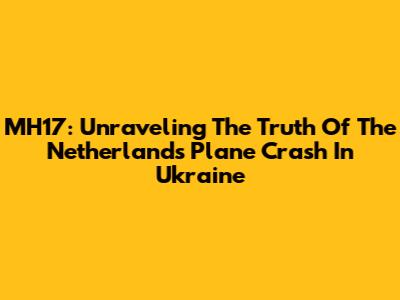 MH17: Unraveling The Truth Of The Netherlands Plane Crash In Ukraine