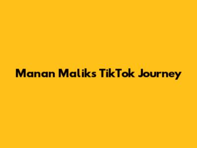 Manan Malik's TikTok Journey