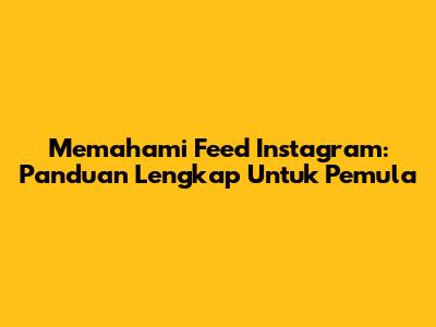 Memahami Feed Instagram: Panduan Lengkap Untuk Pemula