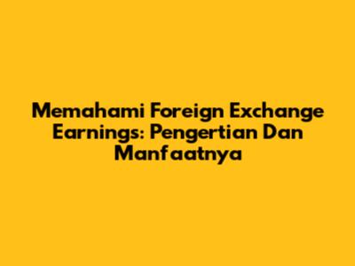 Memahami Foreign Exchange Earnings: Pengertian Dan Manfaatnya