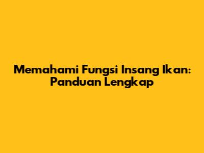 Memahami Fungsi Insang Ikan: Panduan Lengkap
