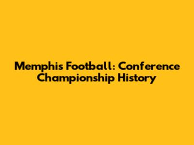Memphis Football: Conference Championship History