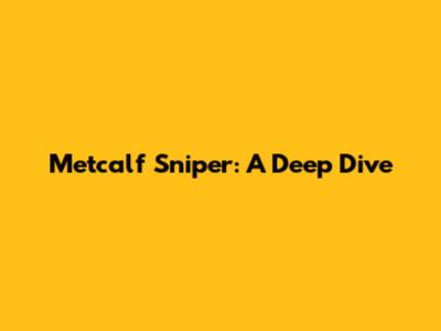Metcalf Sniper: A Deep Dive