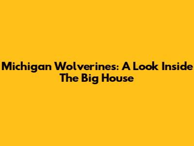 Michigan Wolverines: A Look Inside The Big House