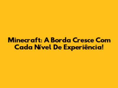 Minecraft: A Borda Cresce Com Cada Nível De Experiência!