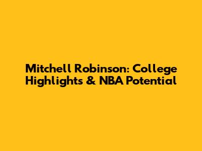 Mitchell Robinson: College Highlights & NBA Potential