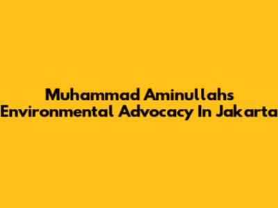 Muhammad Aminullah's Environmental Advocacy In Jakarta