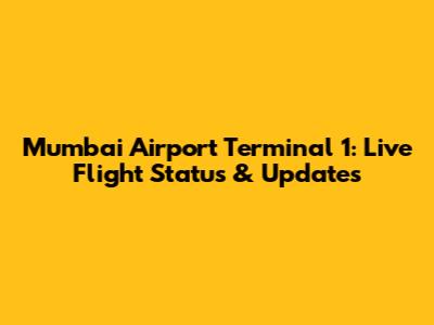 Mumbai Airport Terminal 1: Live Flight Status & Updates