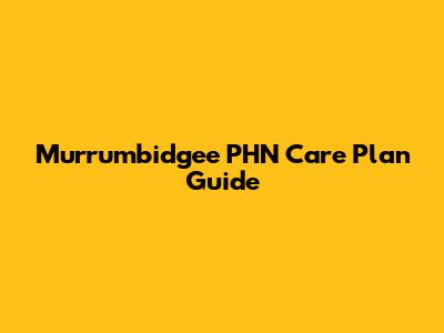 Murrumbidgee PHN Care Plan Guide