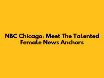 NBC Chicago: Meet The Talented Female News Anchors
