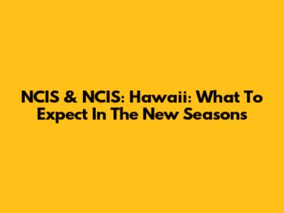 NCIS & NCIS: Hawai'i: What To Expect In The New Seasons