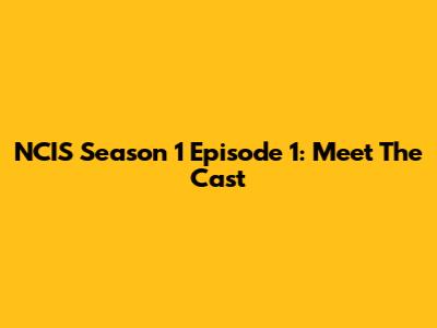 NCIS Season 1 Episode 1: Meet The Cast