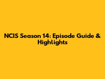 NCIS Season 14: Episode Guide & Highlights