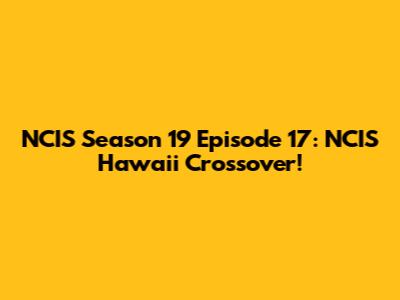 NCIS Season 19 Episode 17: NCIS Hawaii Crossover!