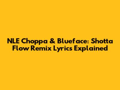 NLE Choppa & Blueface: Shotta Flow Remix Lyrics Explained