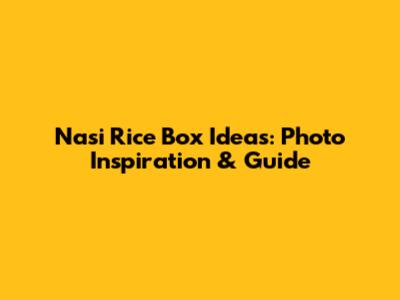 Nasi Rice Box Ideas: Photo Inspiration & Guide