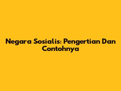 Negara Sosialis: Pengertian Dan Contohnya