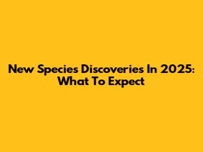 New Species Discoveries In 2025: What To Expect