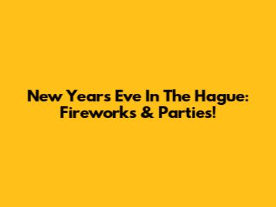New Year's Eve In The Hague: Fireworks & Parties!